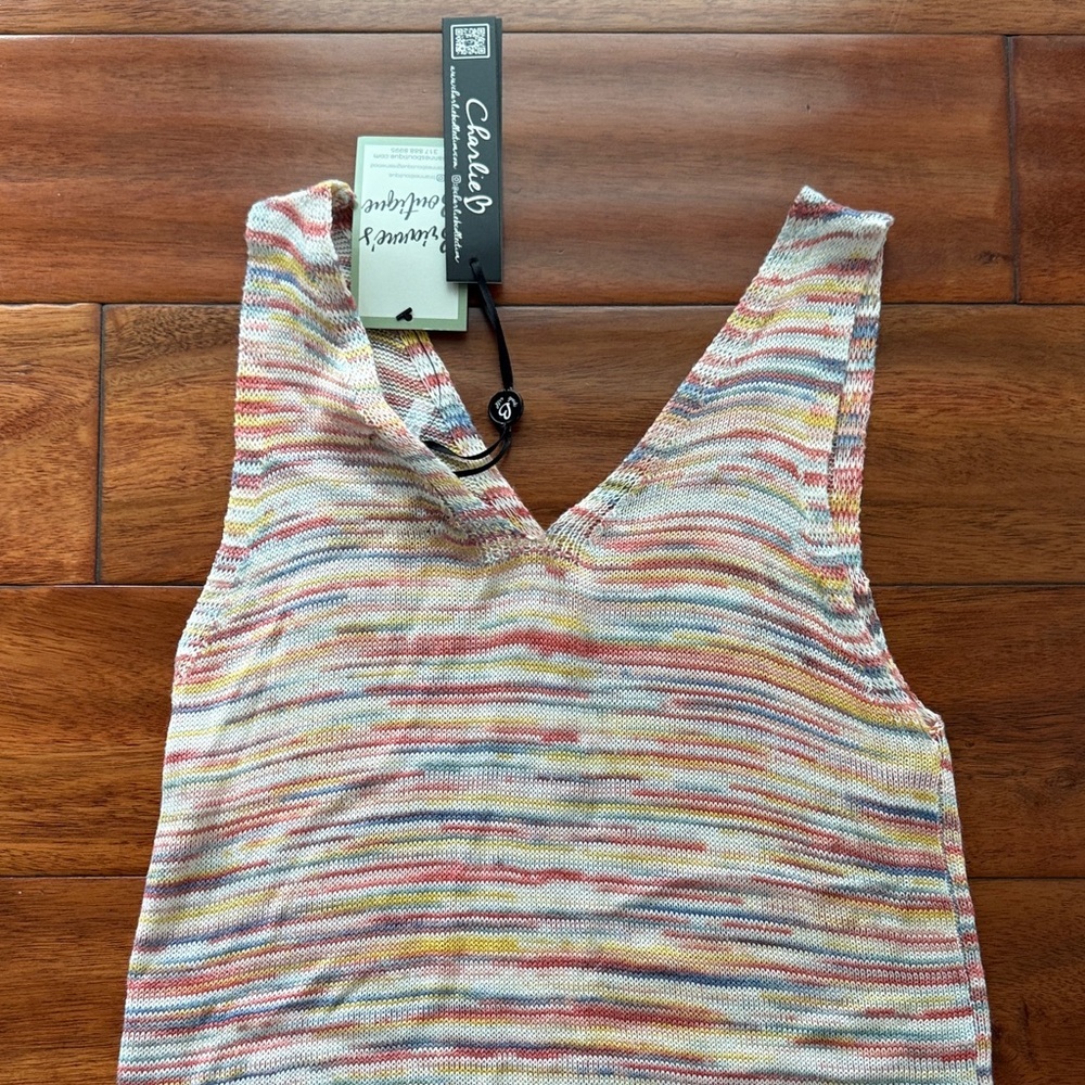 NWT Charlie B Space Dye Camisole Size Small Multicolor Striped Knit Tank Top - Picture 7 of 8